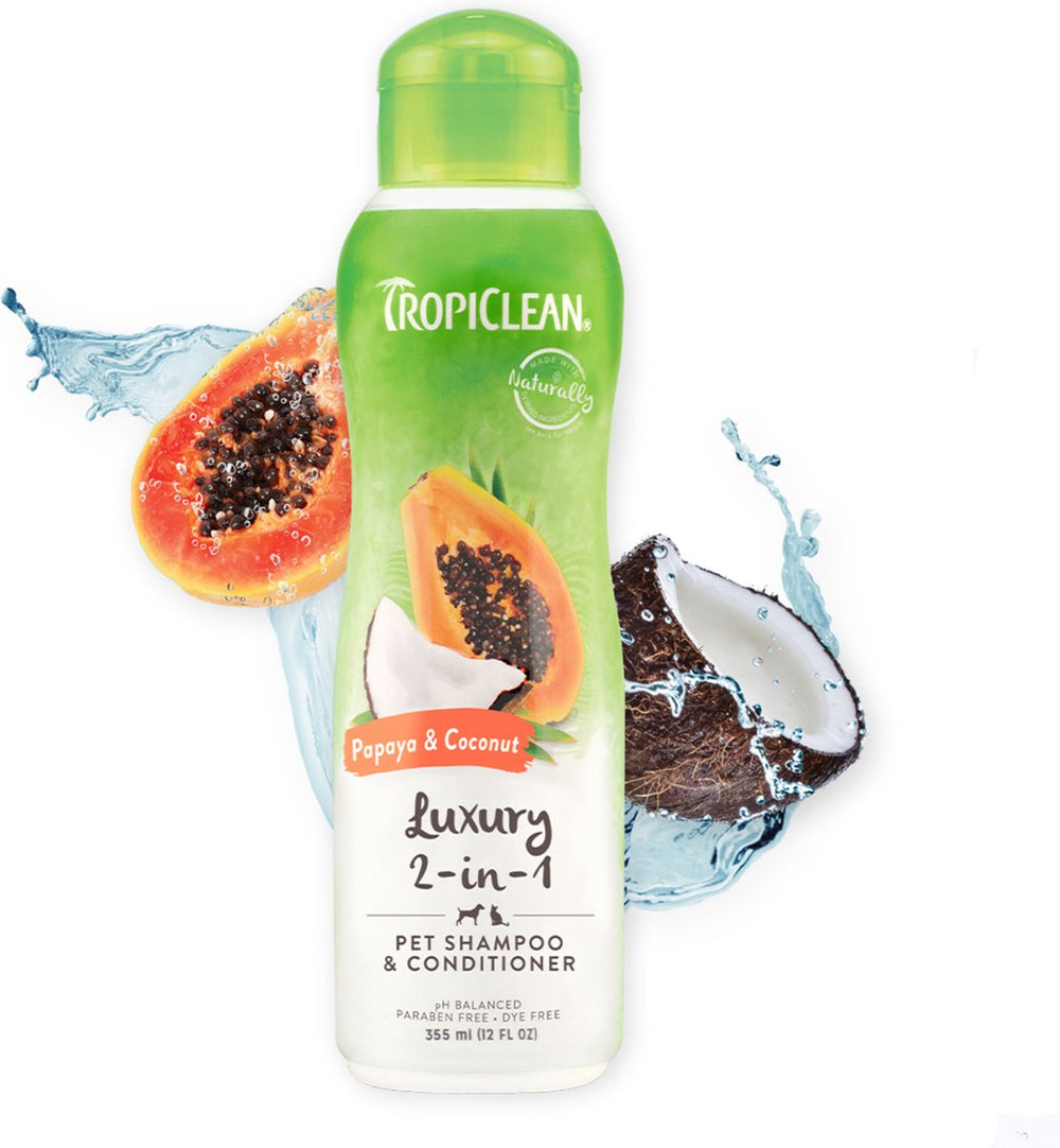 Tropiclean papaya en kokos - luxe hondenshampoo en conditioner -355 ml