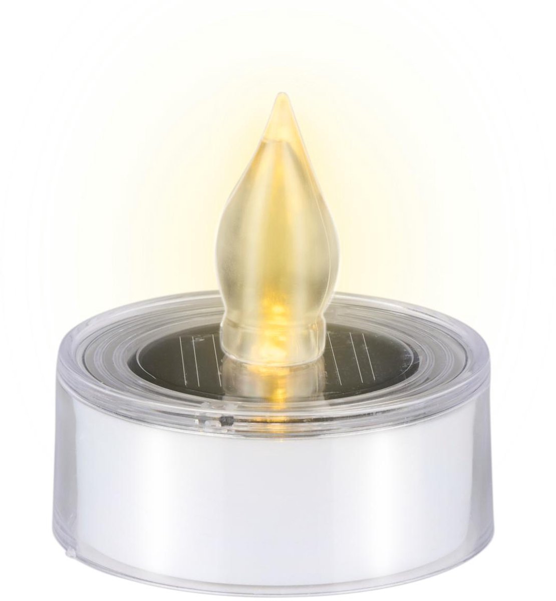 Arti casa solar theelichtjes set van 2 - solar kaarsen warm wit licht - theelichtjes voor buiten ip44 - zonne-energie kaarsen ø5.5 x 5 cm - wit