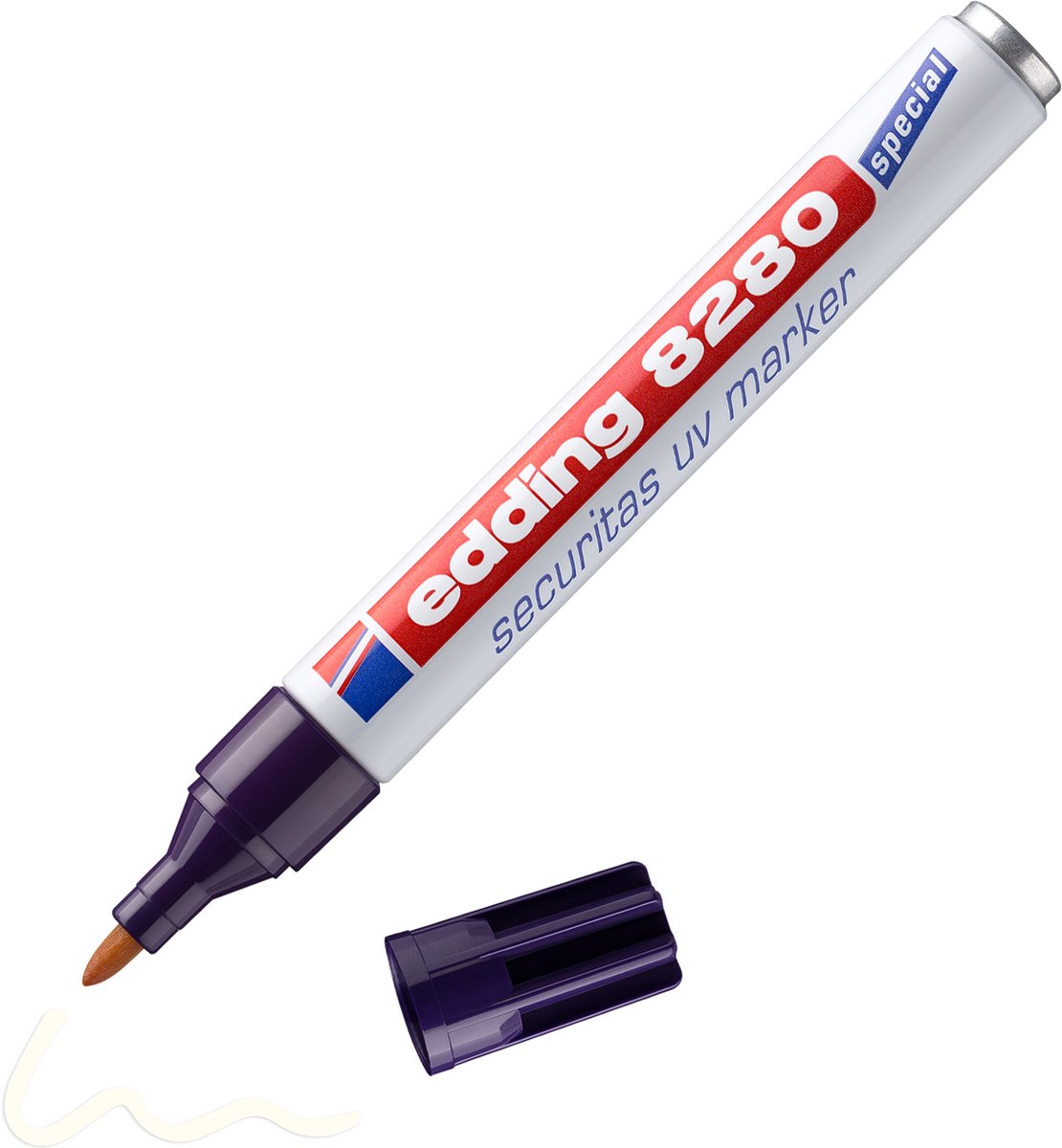 Edding 8280 securitas uv marker - transparant - 1,5-3mm - alleen zichtbaar onder uv licht, 1 losse marker