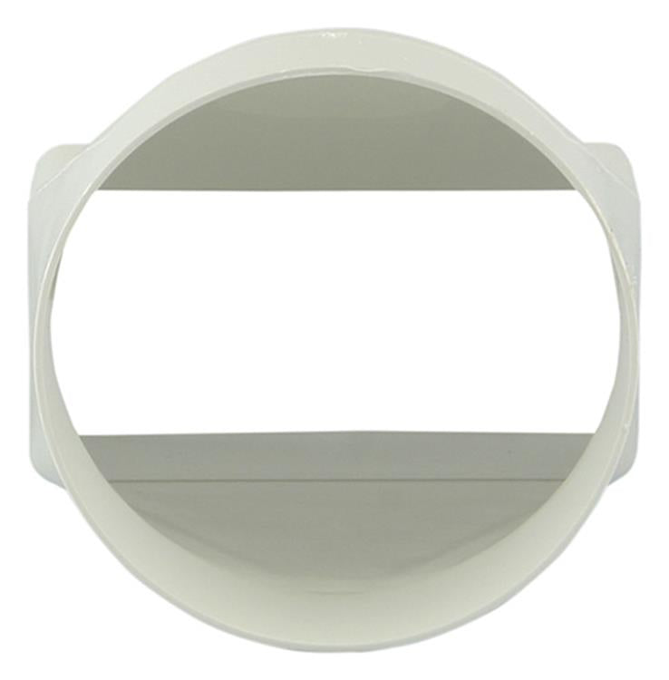 Renson 1006410 - pvc verbindingsstuk rond rechth. 7021 wit ø 100 | 2 stuks