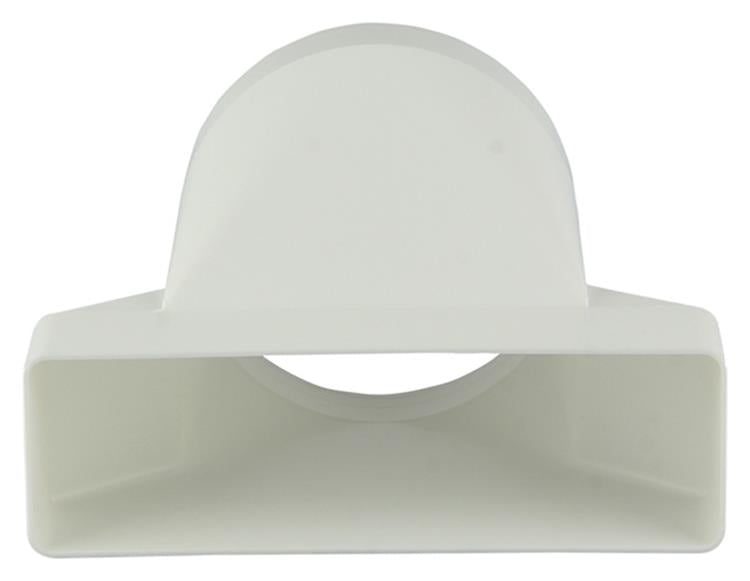 Renson 1006411 - pvc verbindingsstuk rond rechth. 7021 wit ø 125mm | 2 stuks