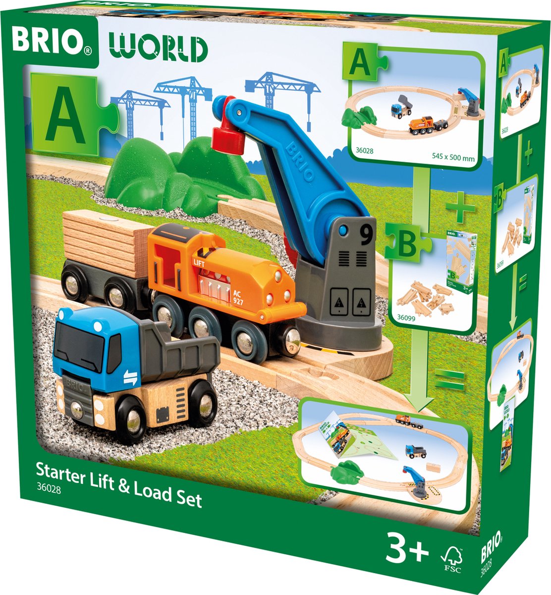 Ravensburger brio world â€“ 36028 set voor beginners heffen en laden | set speelgoedtreintjes voor kinderen vanaf 3 jaar