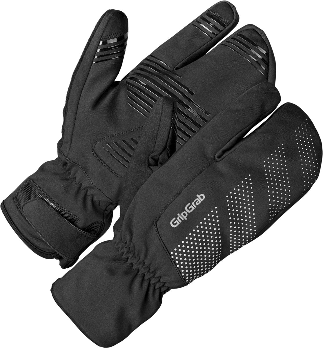 Gripgrab - ride windproof strenge winter lobster fietshandschoenen winddicht thermo - zwart - unisex - maat xxl