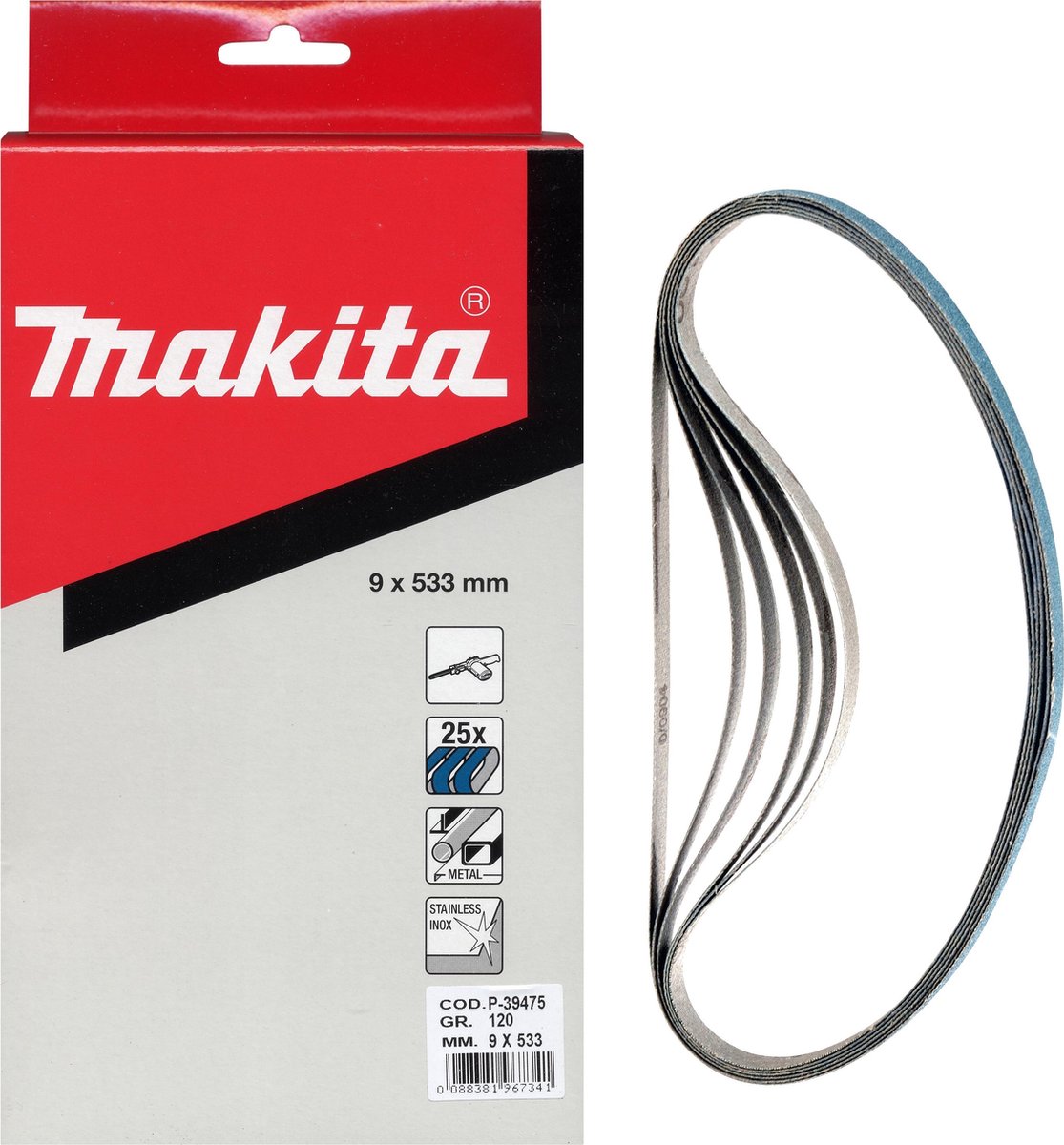 Makita accessoires makita schuurband k100 9x533mm blue p-39469 (25st)