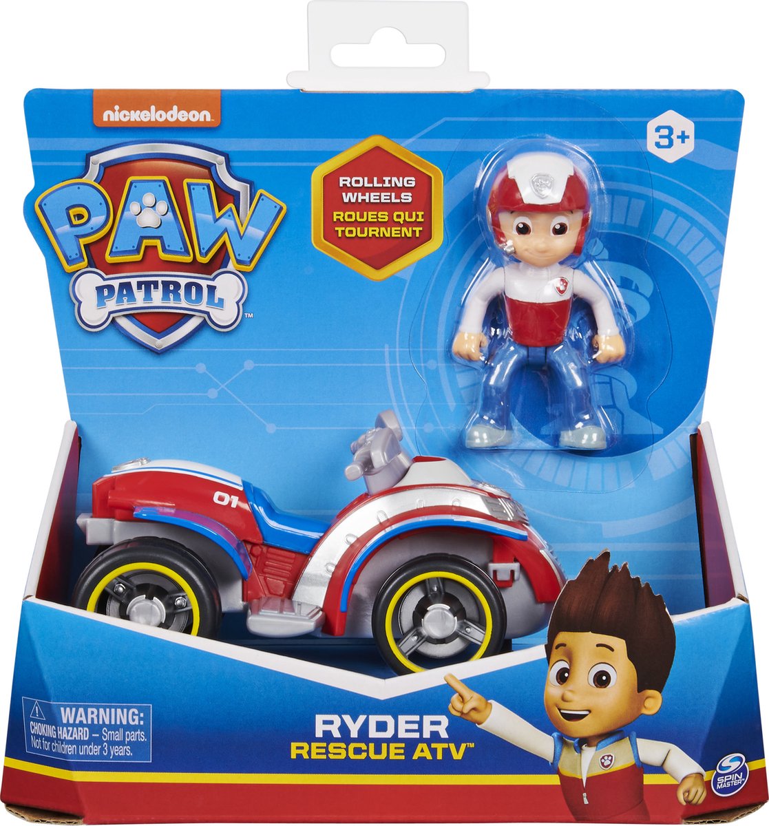 Paw patrol - ryder's rescue atv - speelgoedauto met speelfiguur