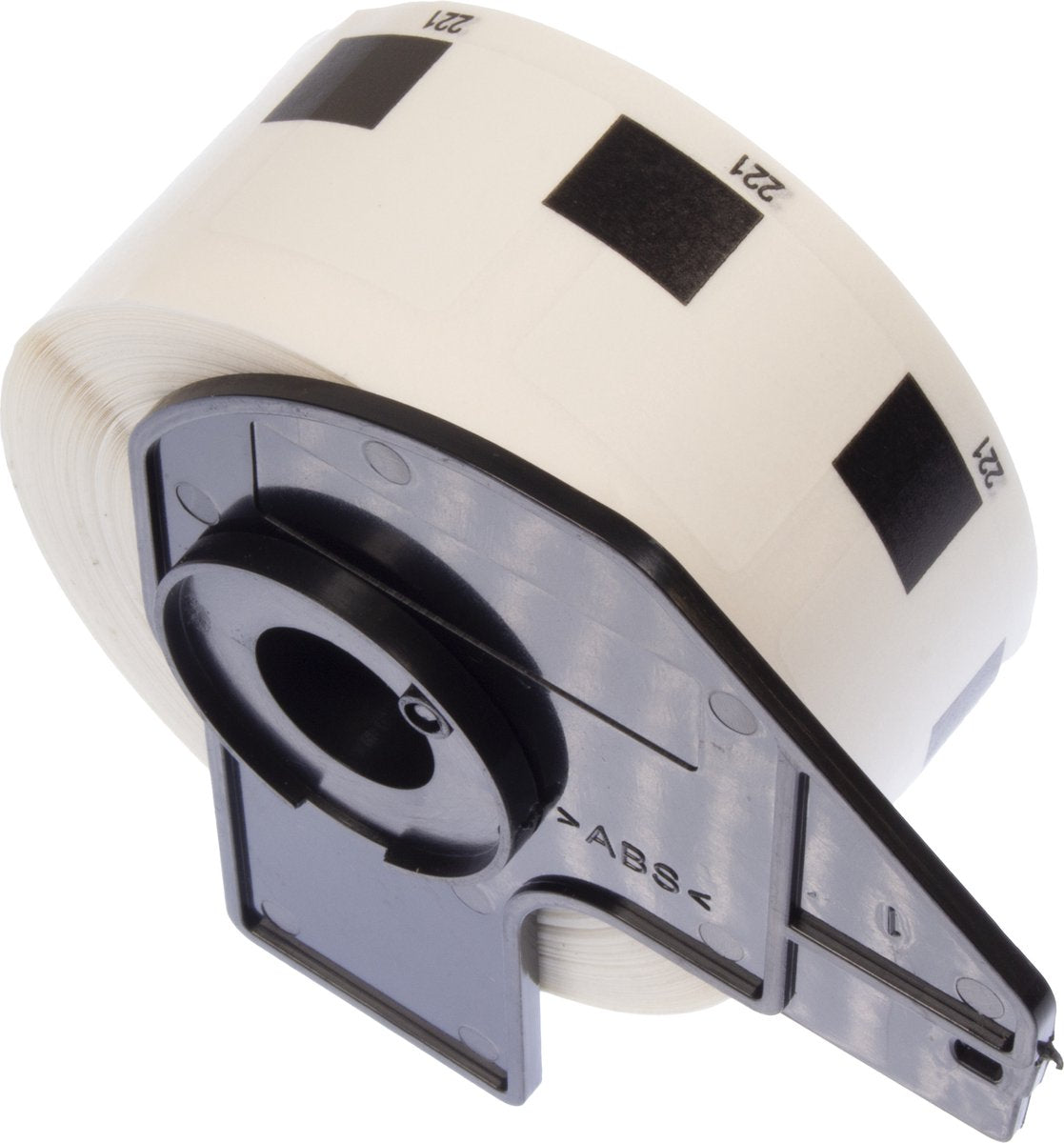Kangaro printeretiketten - compatible brother dk-11221 - zwart wit - 23x23mm - 1 rol a 1000 etiketten - k-dk11221