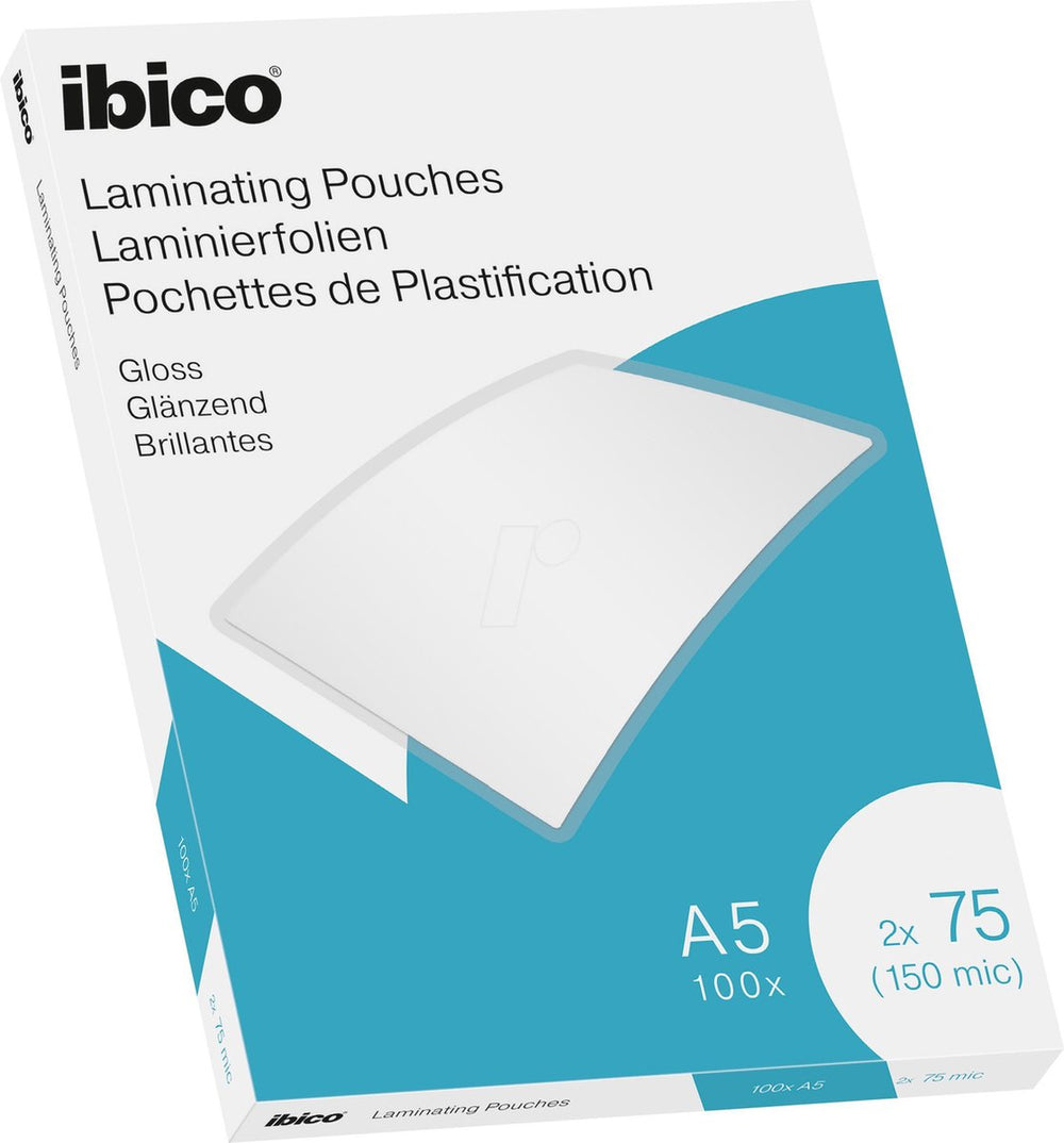Ibico lamineerhoezen - a5 documenten - 2x75 micron - glanzend - 100 stuks