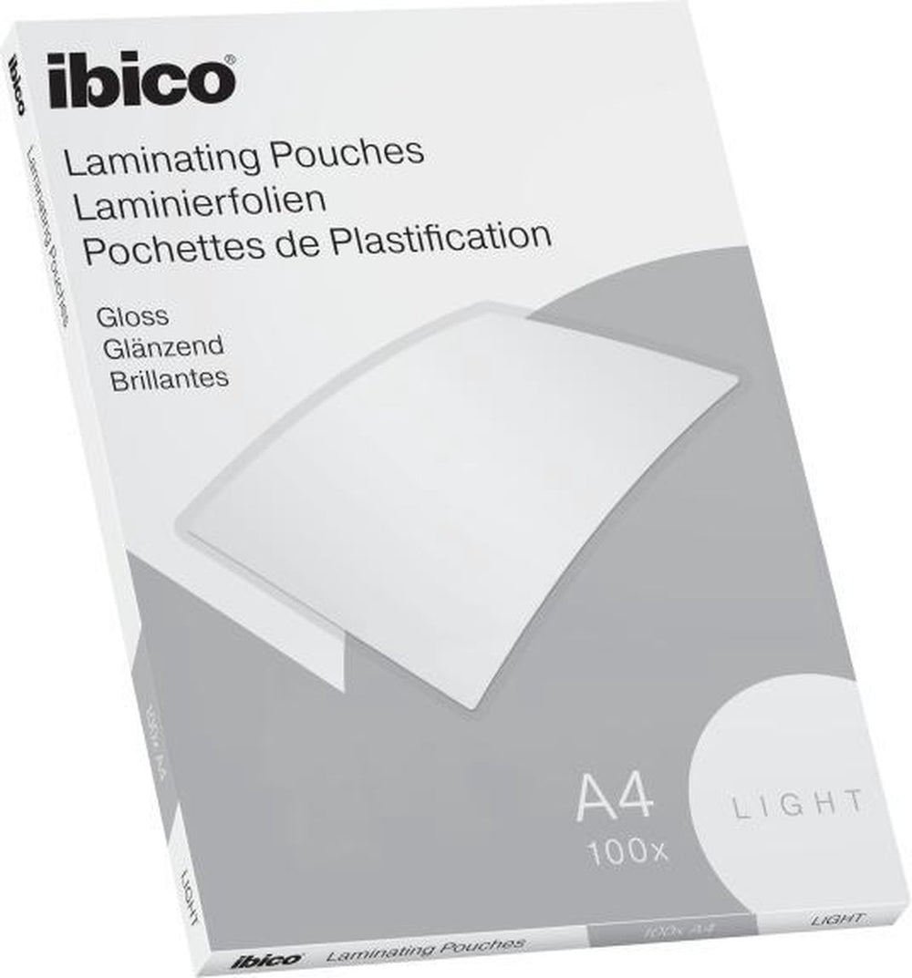 Ibico basics a4 lamineerhoezen, glanzend - 80 micron - 100 stuks - glashelder