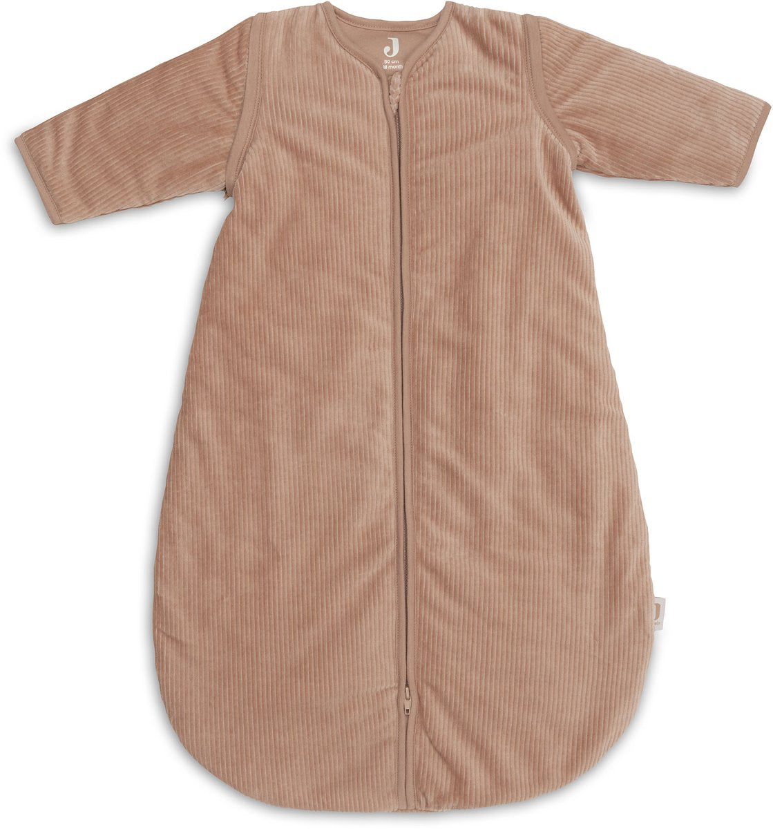 Jollein slaapzak met afritsbare mouw rond 90cm rib light terra