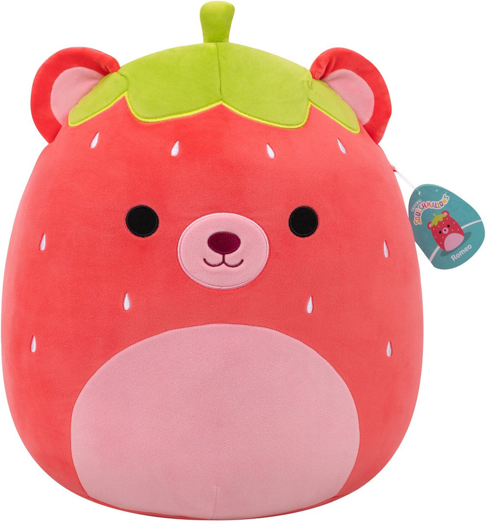 Jazwares squishmallows knuffel pluche - romeo the red bear strawberry - 40cm