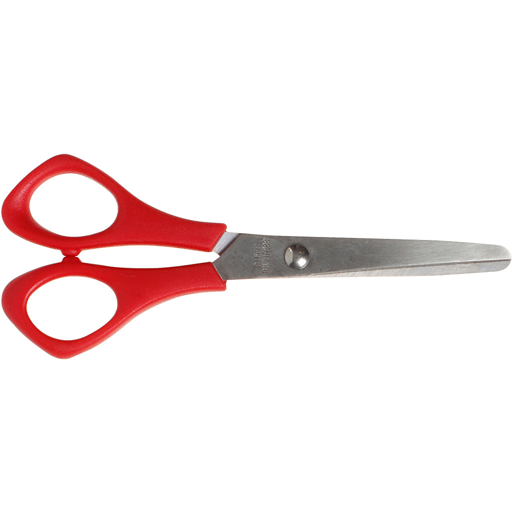 Schoolscharen, l: 14 cm, rond, linkshandig, 1 stuk