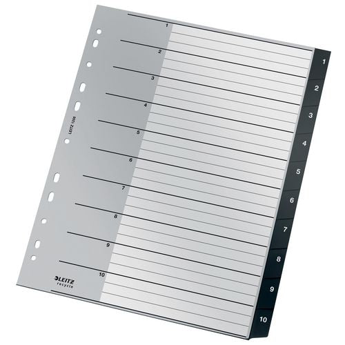 Leitz recycle index 1208 a4 maxi co2 neutraal zwart 10 tabs 11-gaats 90% gerecyc