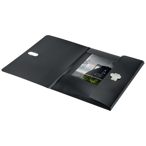 Leitz recycle 3-flap map a4 co2 neutraal zwart 80% gerecycled plastic