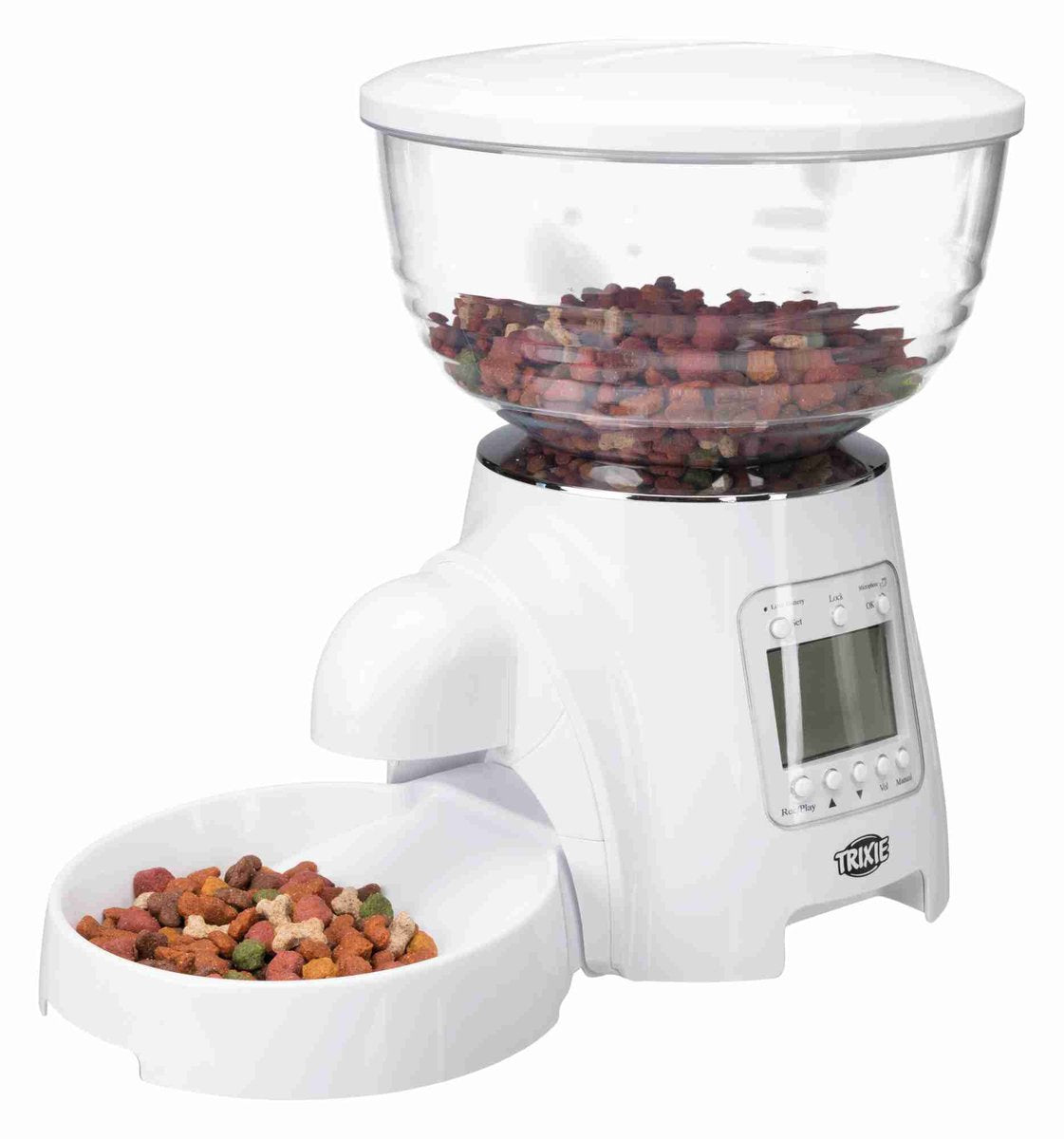 Trixie tx7 - automatische voerdispenser - 5 liter - droogvoer - spraakfunctie