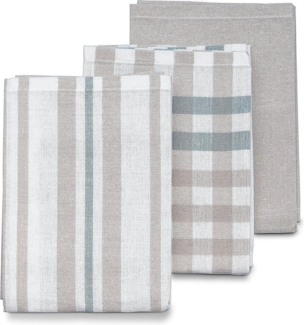 Kela theedoeken, set van 3, licht grijs, 65 x 45 x 0.2 cm - | pasado