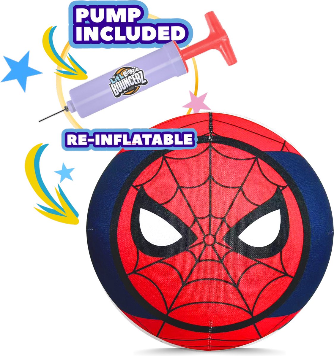 Gear2play lit'l biggie bouncerz spiderman - opblaasbare speelgoedbal
