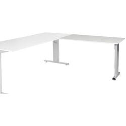 Aanbouwtafel schaffenburg lin-pla126-lra-m25 120x60x65-85cm grijs, zilver