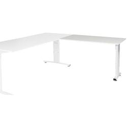 Aanbouwtafel schaffenburg lin-pla126-lrw-m25 120x60x65-85cm grijs, wit