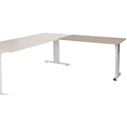Aanbouwtafel schaffenbrg lin-pla126-hava-m25 120x60x65-85cm havana kers, zilver