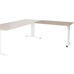 Aanbouwtafel schaffenbrg lin-pla126-havw-m25 120x60x65-85cm havana kers, wit