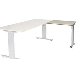 Aanbouwtafel schaffenburg lin-pla086-lera-m25 80x60x65-85cm lindberg eik, zilver