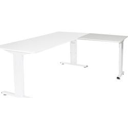 Aanbouwtafel schaffenburg lin-pla086-wirw-m25 80x60x65-85cm wit, wit