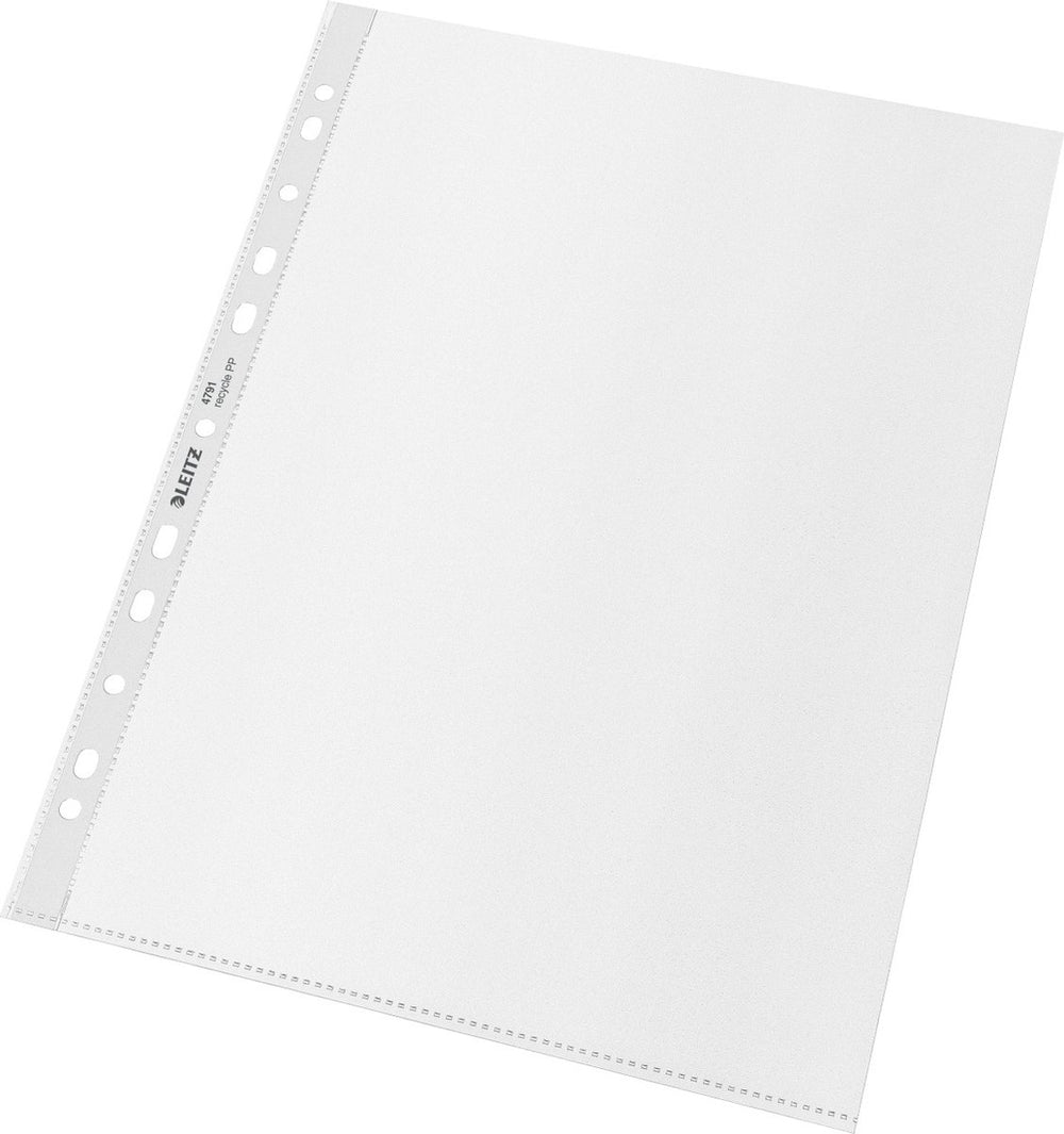 Leitz 100x recycle a4 showtas - insteekhoezen van 100 micron - 90% pre-consumer gerecycled plastic - transparant