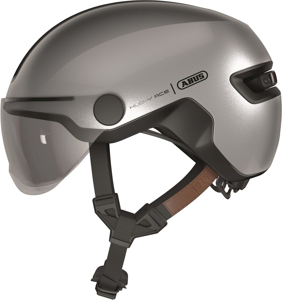 Abus fietshelm hud-y ace gleam silver l - 57-61 cm - zilver - geschikt voor gebruik op elektrische fietsen - stadsfietsen - 460 g