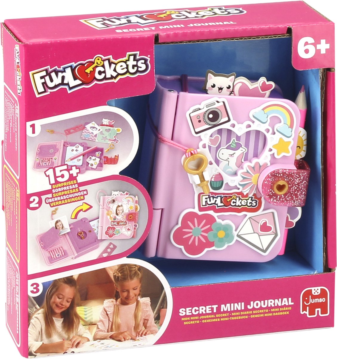 Funlockets jumbo - - secret mini journal - dagboek voor meisjes 6 jaar - met 15+ verrassingen