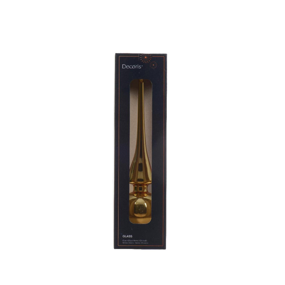 Decoris piek glas glans licht goud dia6x26cm