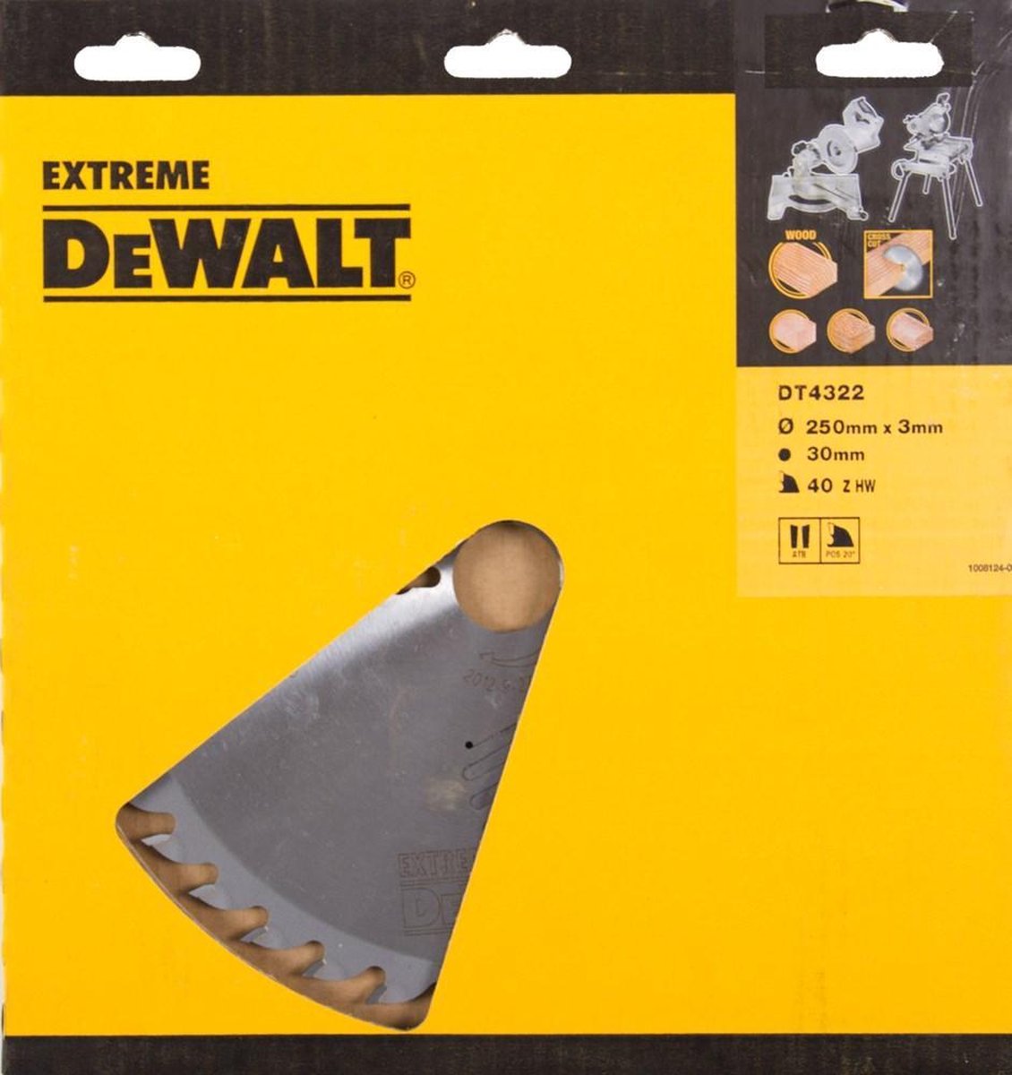 Dewalt cirkelzaagblad voor hout | extreme | ø 250mm asgat 30mm 40t - dt4322-qz