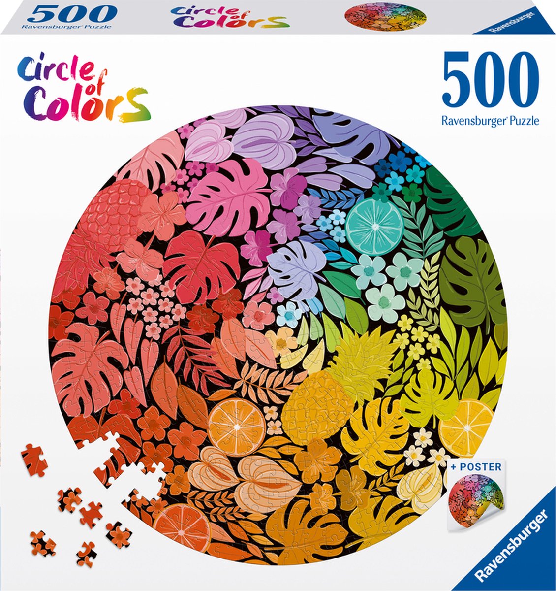 Ravensburger legpuzzel kleurencirkel tropisch, 500st.