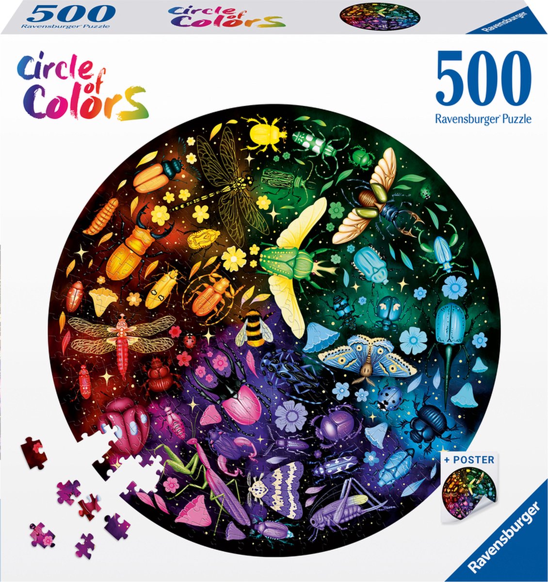 Ravensburger legpuzzel cirkel van kleuren insecten, 500st.
