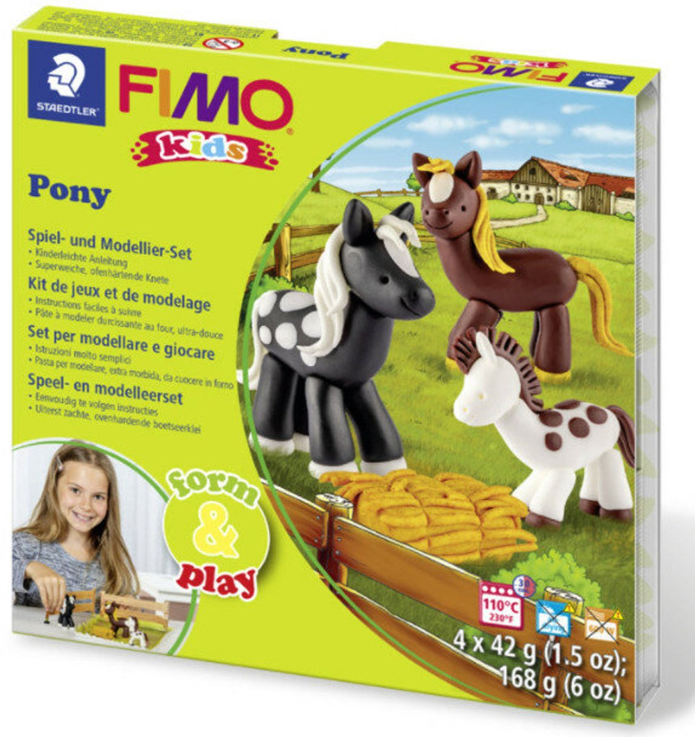 Fimo kids 8034 - ovenhardende boetseerklei - form play set pony