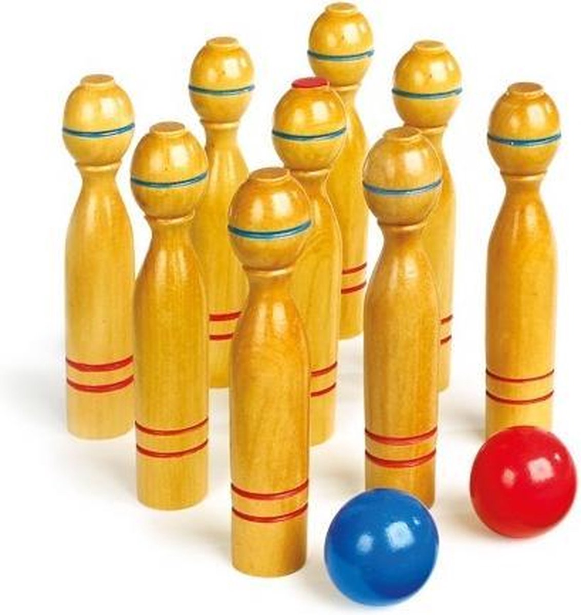Kleine voet - houten kegelspel, 11dlg.