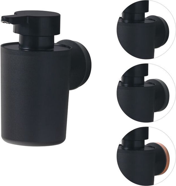 Tiger urban - zeepdispenser wandmontage 180 ml - zonder boren - boren of lijmen - zwart