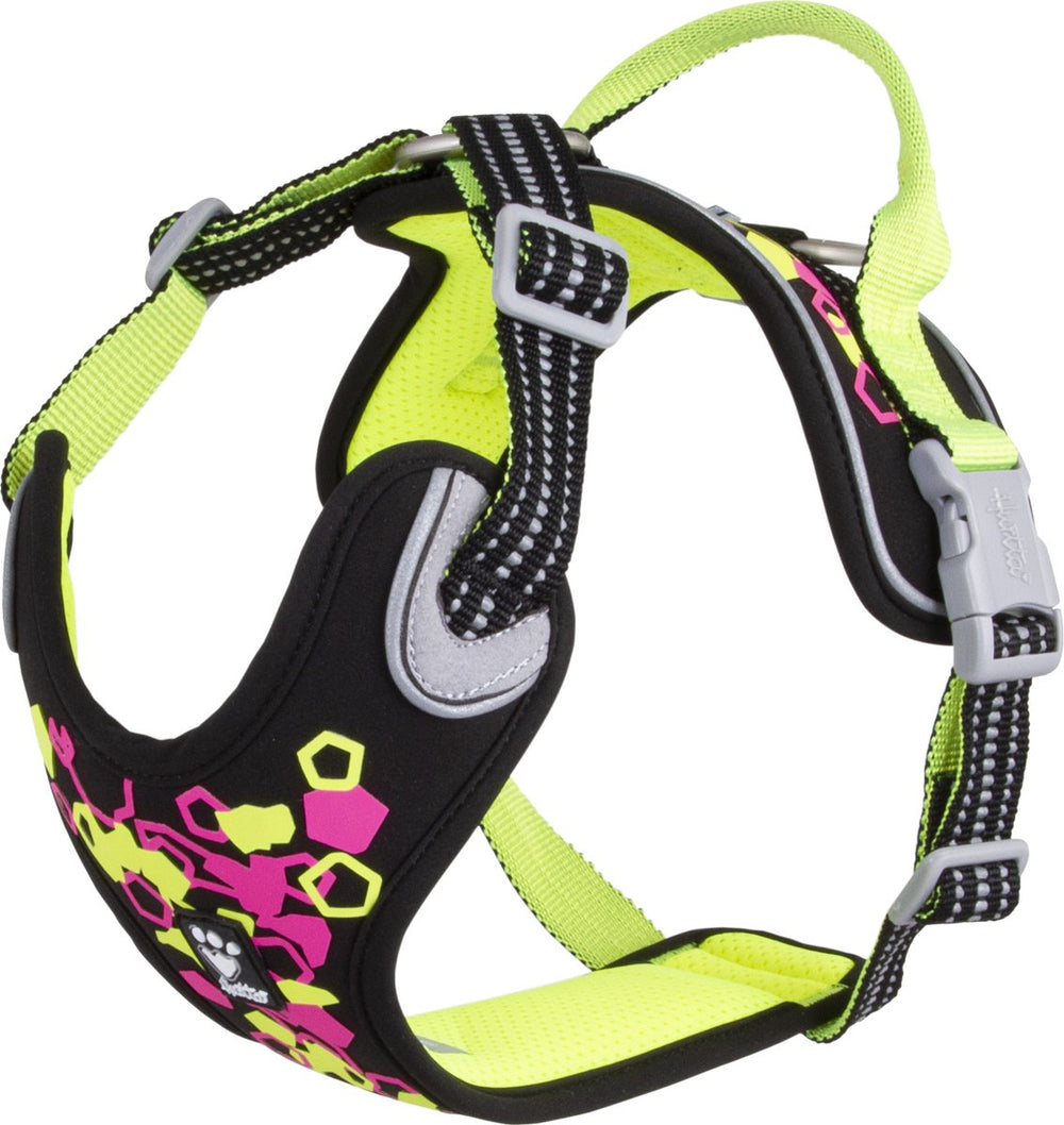 Hurtta weekend warrior harness - hondenharnas - neon licorice - borstomvang: 60-80 cm