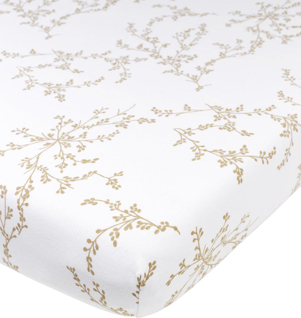 Meyco baby branches hoeslaken junior bed - sand - 70x140 150cm