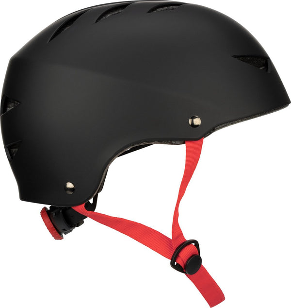 Nijdam skate helm verstelbaar - dark fyre - maat l - zwart rood l