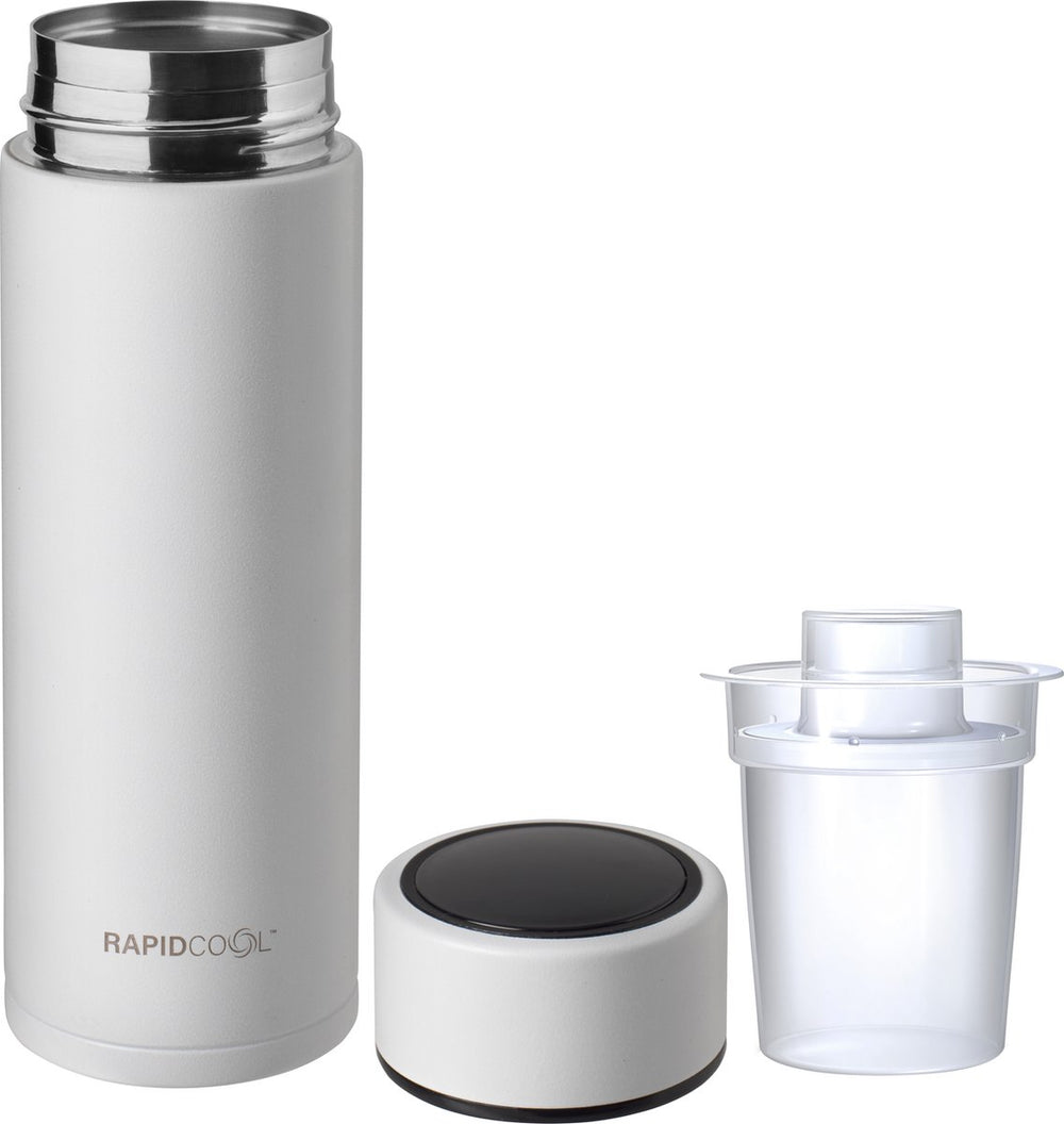 Nûby - rapidcool™ - maak de perfecte flesvoeding voor je baby - flessenkoeler - inclusief melkpoederdispenser en digitaal deksel - wit