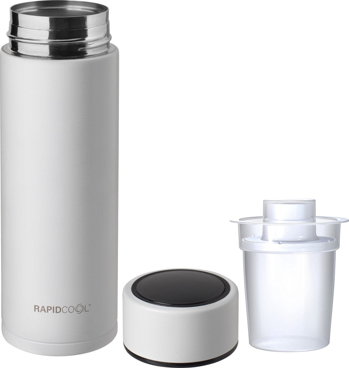 Nûby - rapidcool™ - maak de perfecte flesvoeding voor je baby - flessenkoeler - inclusief melkpoederdispenser en digitaal deksel - wit