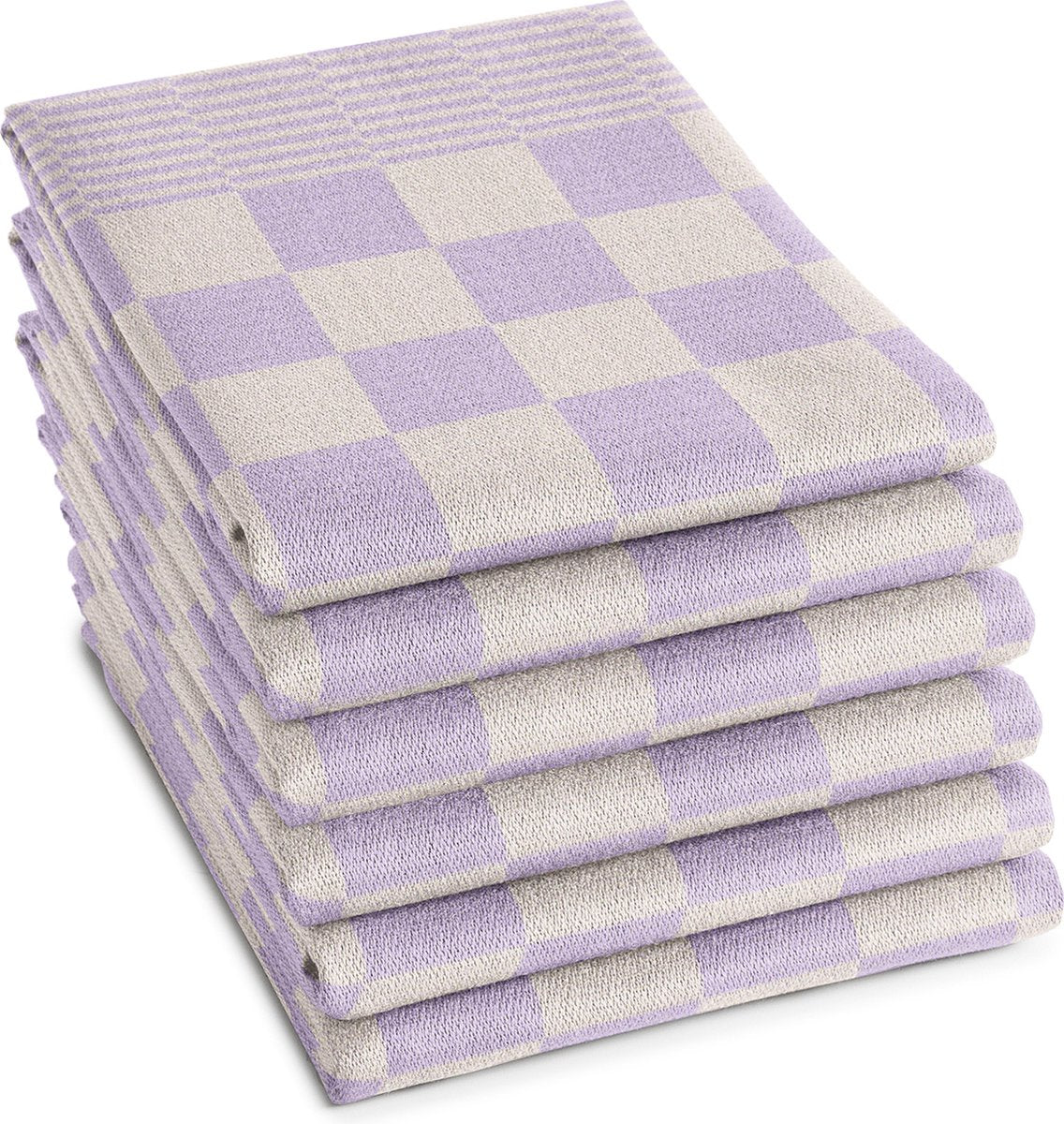 Ddddd - 6x theedoek - barbeque - 65x65 cm - pastel lila - set van 6 stuks