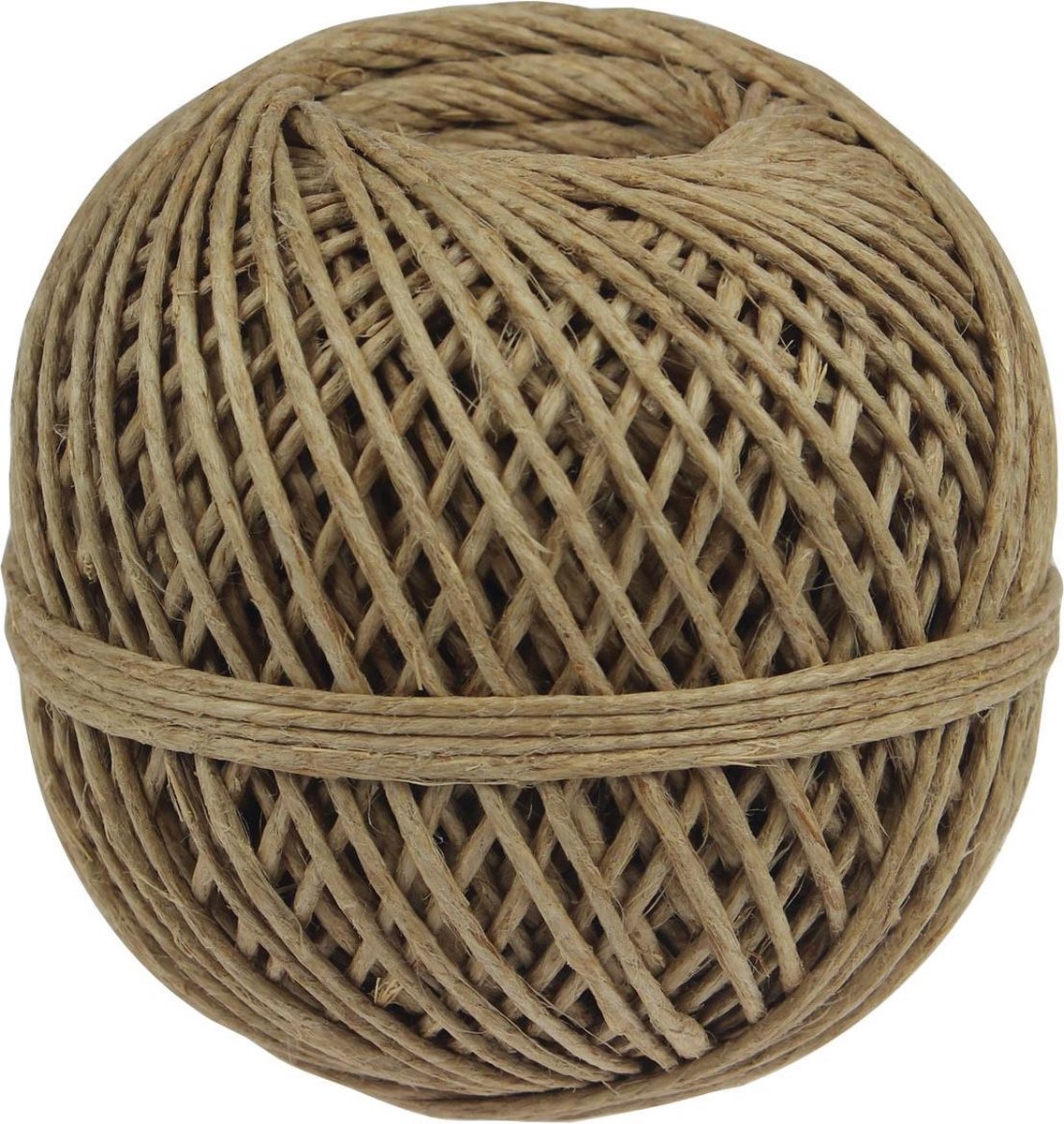 Merkloos sans marque vlaskoord touw uit 3 draden, bol van 140 g, + - 65 m