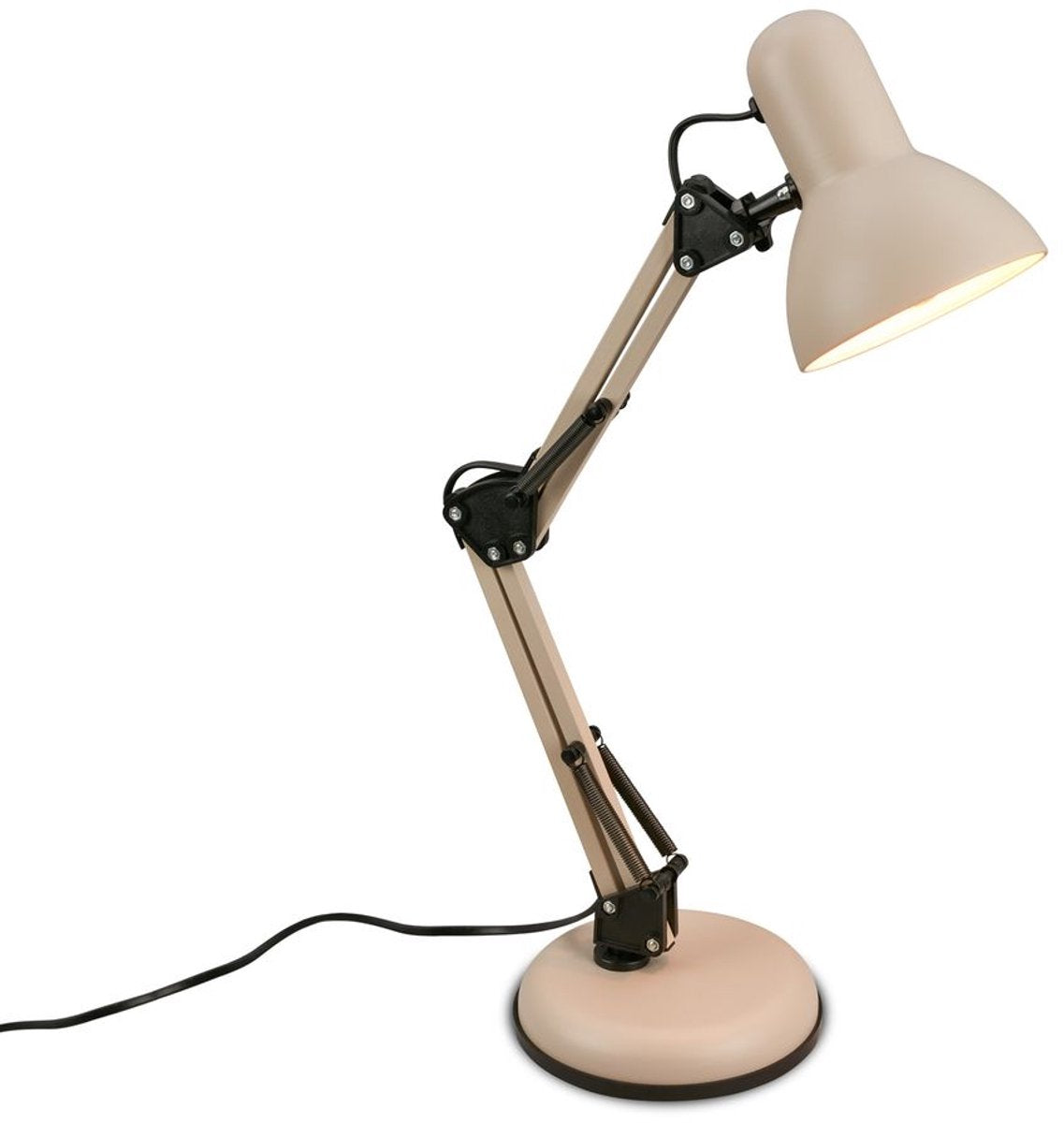 B.k.licht briloner pixa - tafellamp - 7394011 - zwenkbaar - kabelschakelaar - e14 fitting - max. 25 watt - ø15.5 x 53 cm - beige