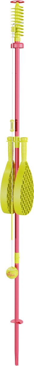 Mookie toys swingball classic - tennispaal met all surface basis - met rackethouder grondspies - rood geel