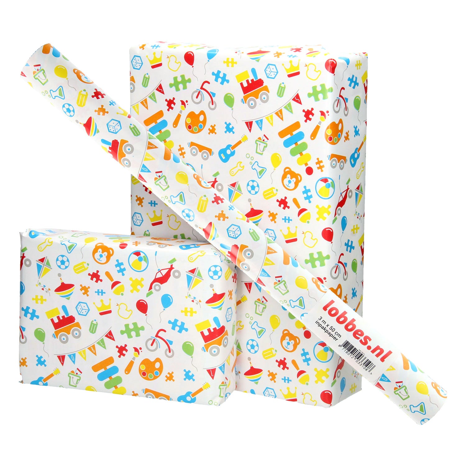 Lobbes inpakpapier speelgoed, 3 mtr