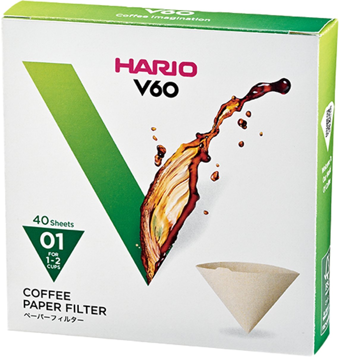 Hario v60 filterpapier - 01 size - 40 stuks - bruin