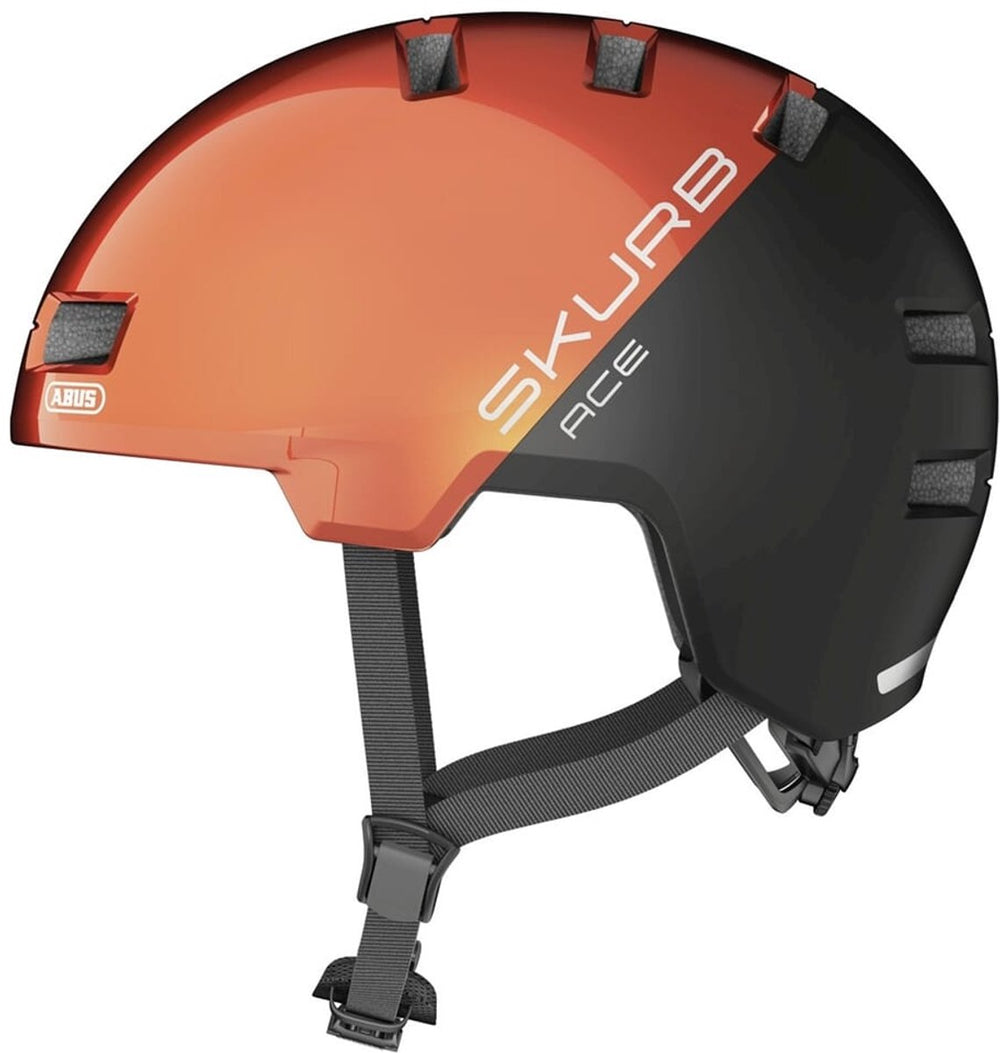 Abus fietshelm skurb ace goldfish orange l - 58-61 cm - oranje - geschikt voor gebruik op elektrische fietsen - stadsfietsen - 340 g