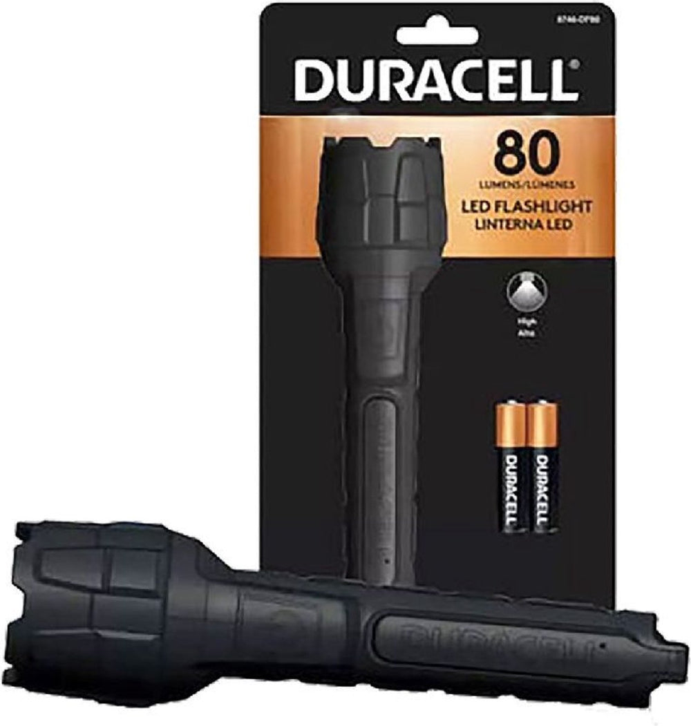 Duracell zaklamp 80 lumen + 2xaaa batterijen zwart