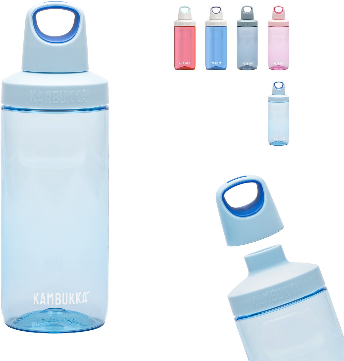 Kambukka reno drinkfles 500 ml - bubbly blue met draaidop